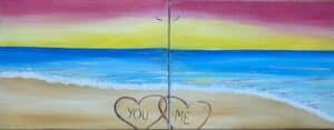 Image of painting called Beach Love Date Night Paint and Sip