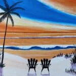 relaxing at the beach paint and sip