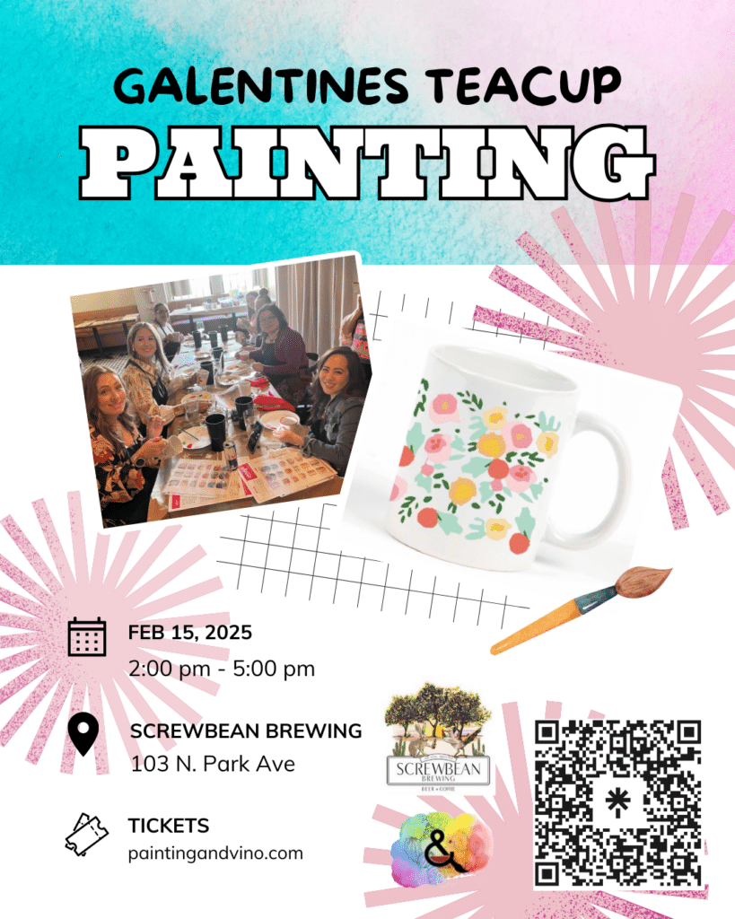 Immerse yourself in a world of creativity and fun at our paint and sip class. Whether you're on a date, with family or friends, or even as a couple, this indoor activity promises to be memorable. Let your artistic side shine as you paint away the stress of the day in a relaxed and social setting. Join us for a creative Galentines like no other!