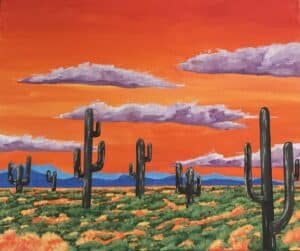 Image of painting called Desert Sunrise Paint and Sip Night