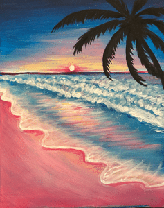 Image of painting called Love-beach - Paint and Sip at The Hive on Convoy