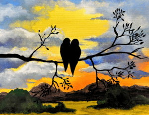 Image of painting called Love Birds Paint and Sip