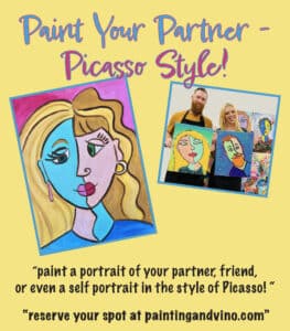 Image of painting called Paint Your Partner - Picasso Style! Paint and Sip