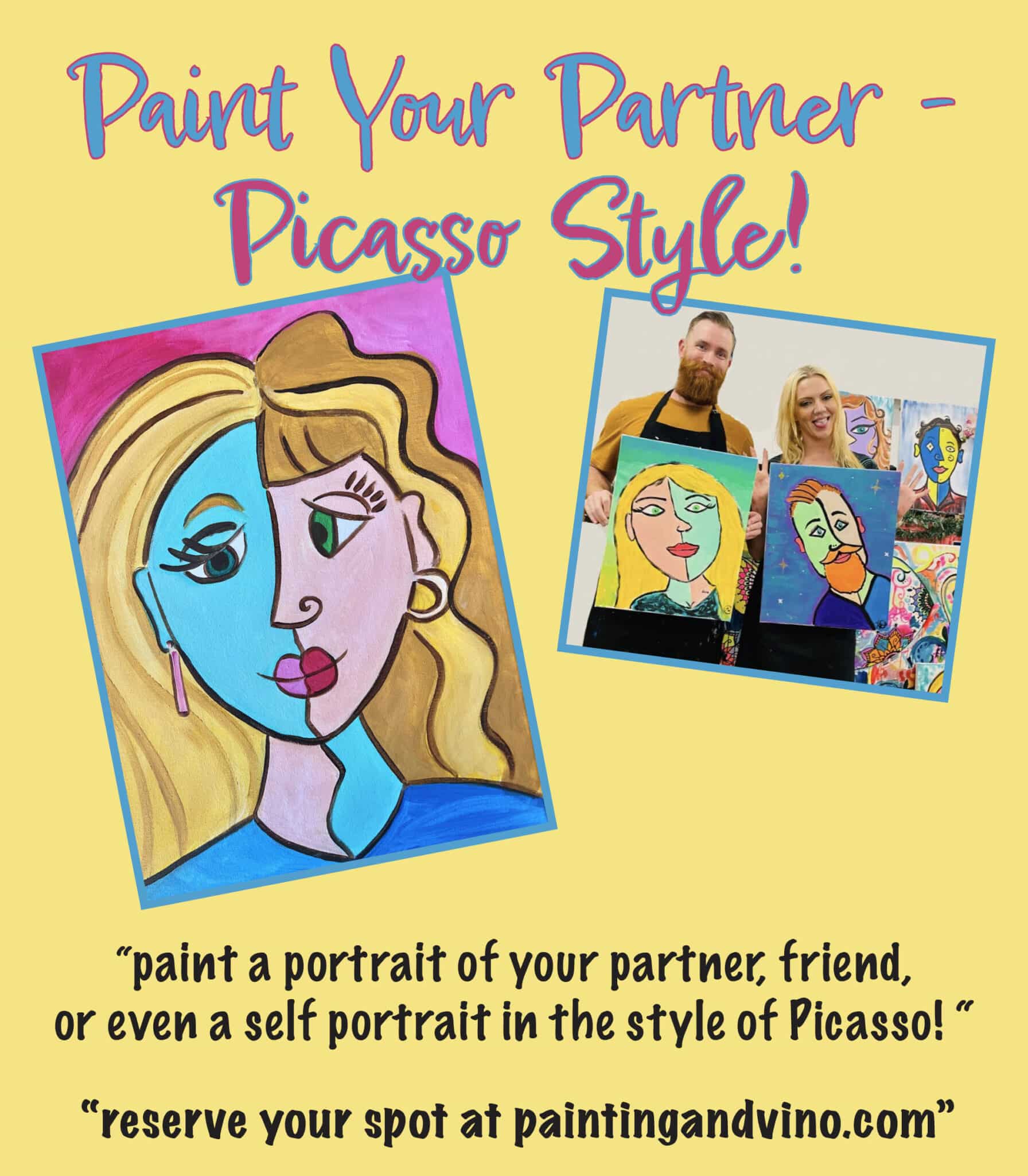 Paint and Sip Paint Your Partner - Picasso style