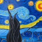 VAN GOGH STARRY NIGHT PAINT and sip