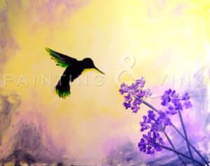 Image of painting called Spring Hummingbird- Paint and Sip