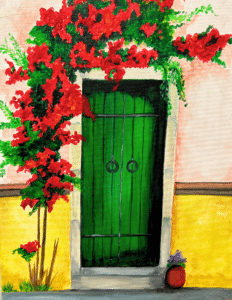 Image of painting called The Green Door Paint and Sip