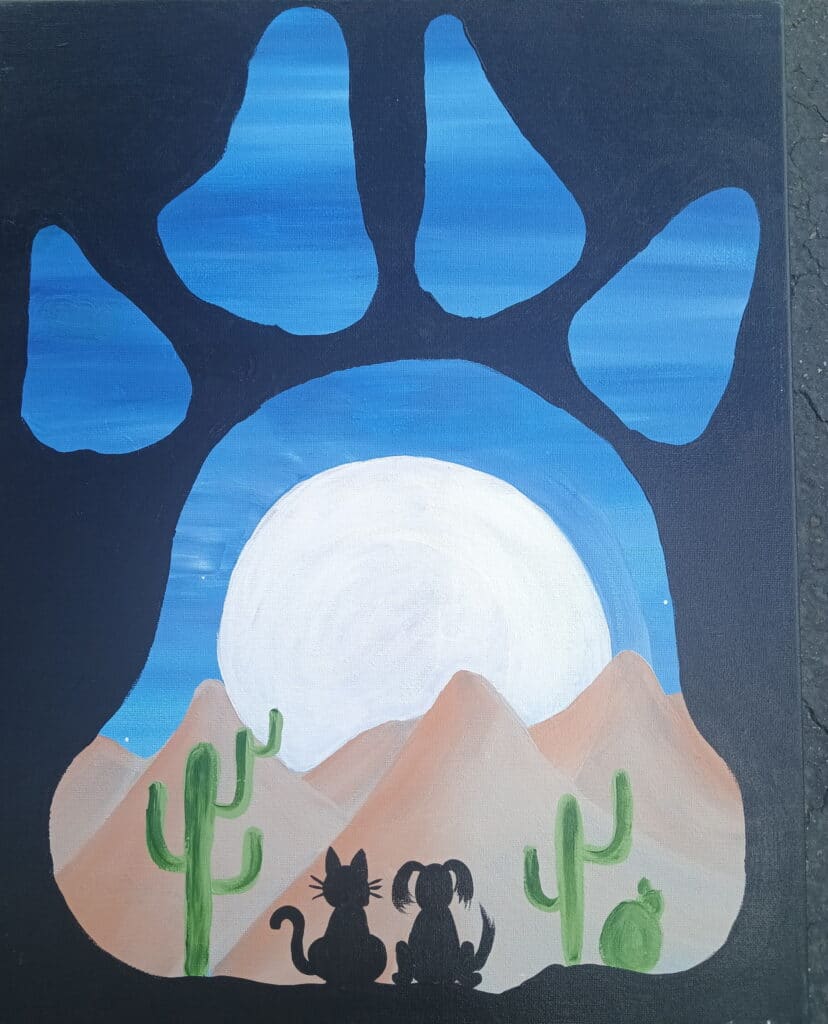 Desert Pets paint and sip painting event in Sacramento
