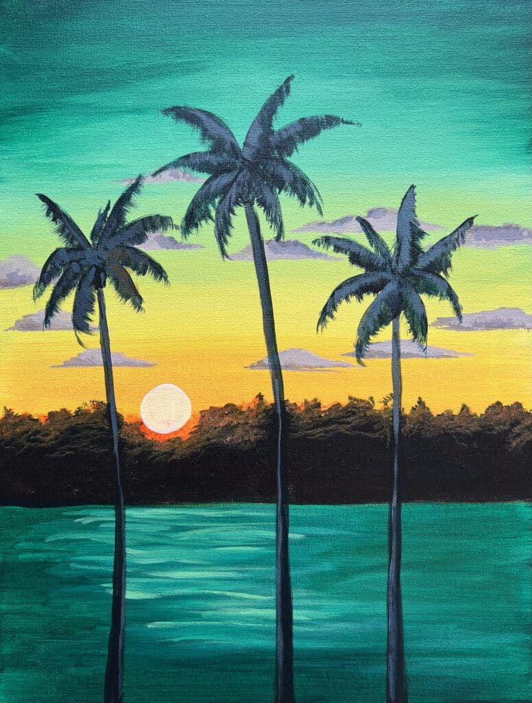 Emerald Sunset - Sip and Paint