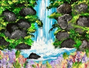 Image of painting called Spring Waterfall Paint Night with Erin