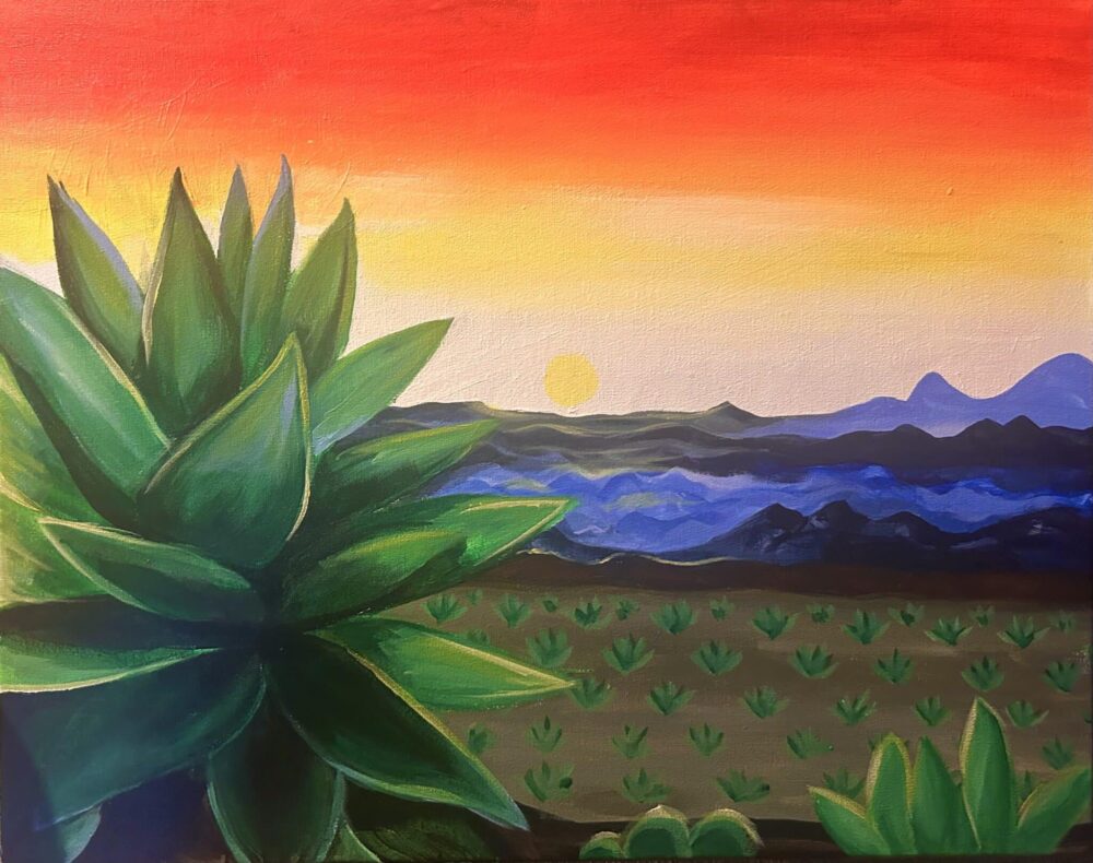 Tequila Sunrise Paint and Sip at Zerai’s