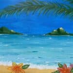 hawaiian beach paint and sip