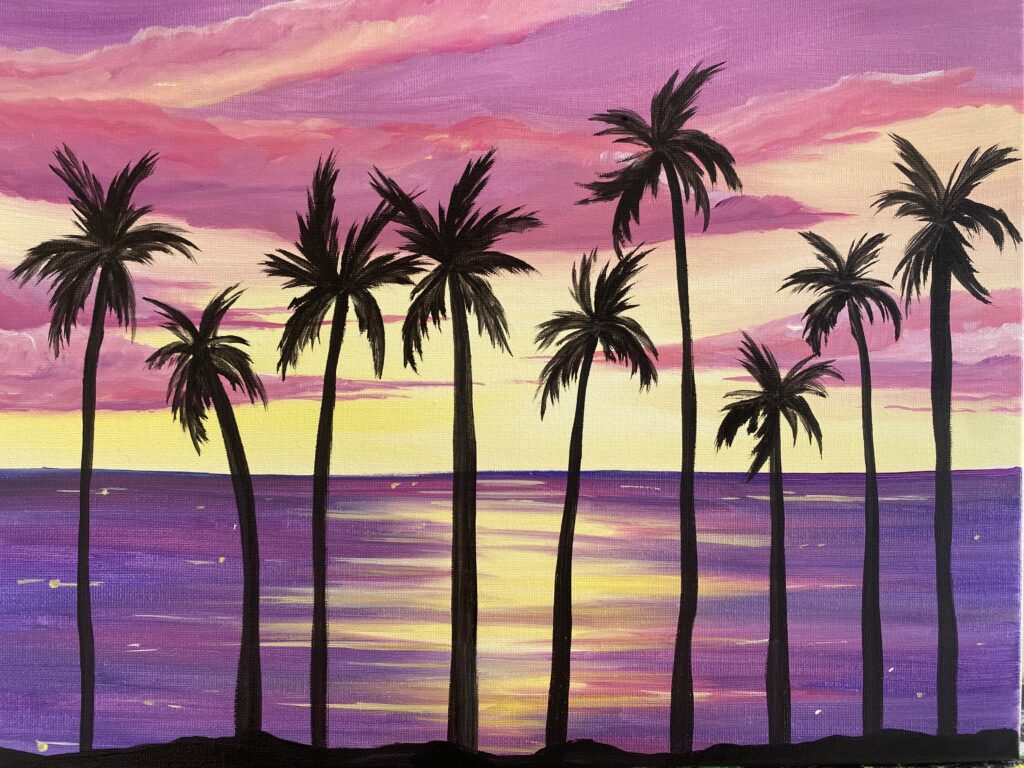 purple palms paint and sip