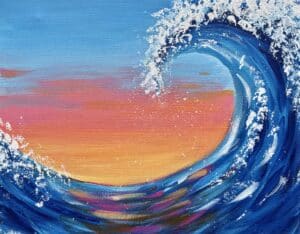 Sunset Surfing - Sip and Paint Oceanside