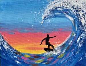 Sunset Surfing - Sip and Paint Oceanside