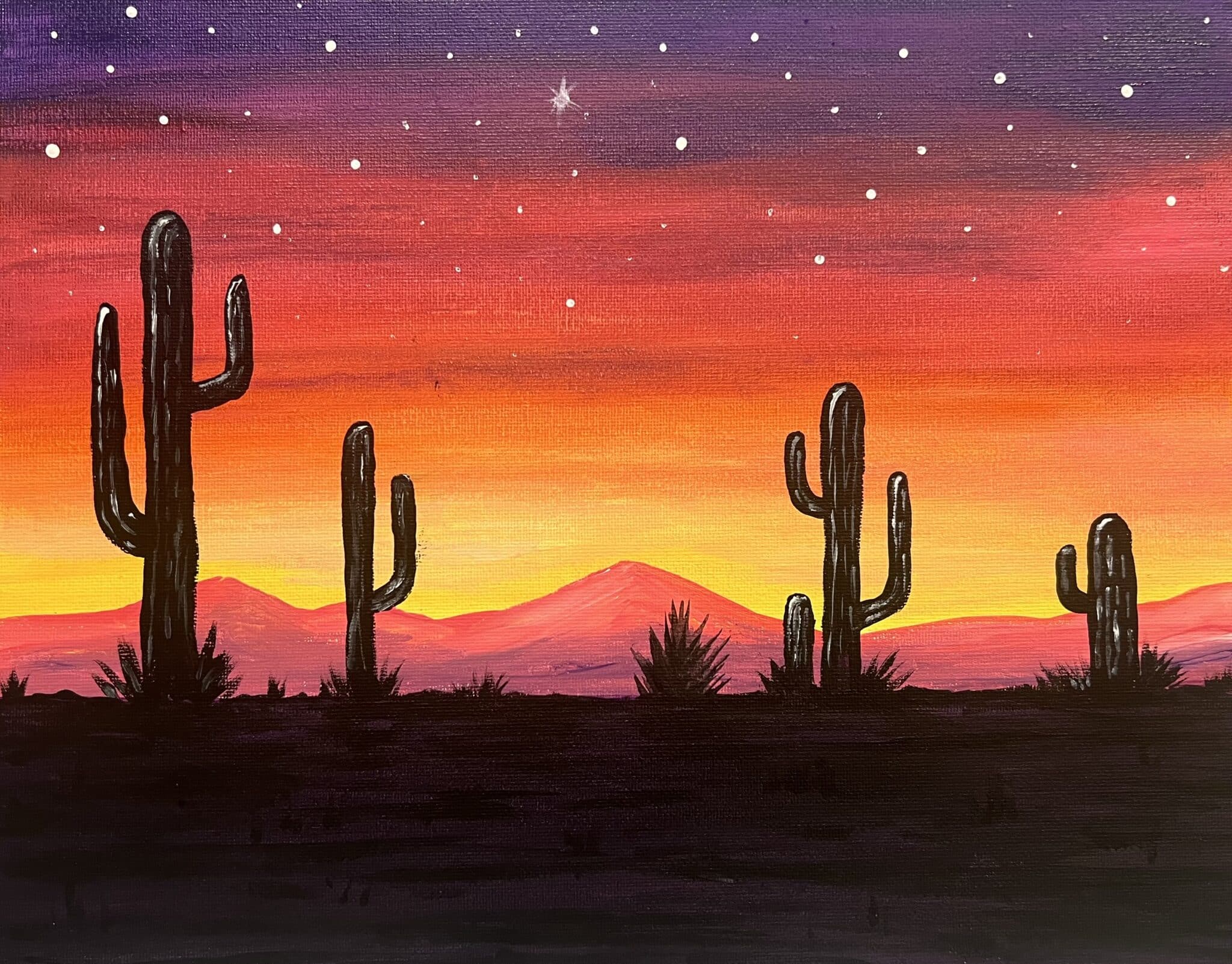 Cactus Sunset – Paint and Sip