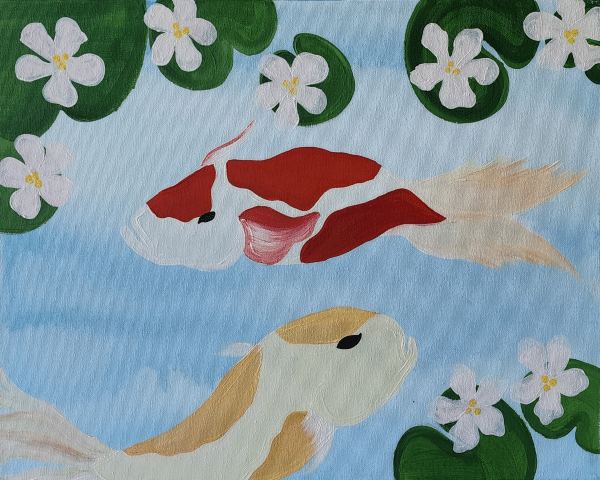 Koi pond Paint and Sip Painting Event with Painting and Vino Sacramento