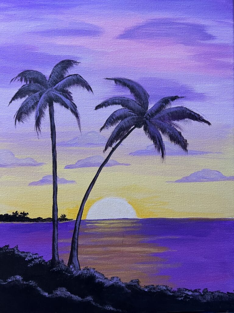 Purple Sunset- sip and Paint Oceanside
