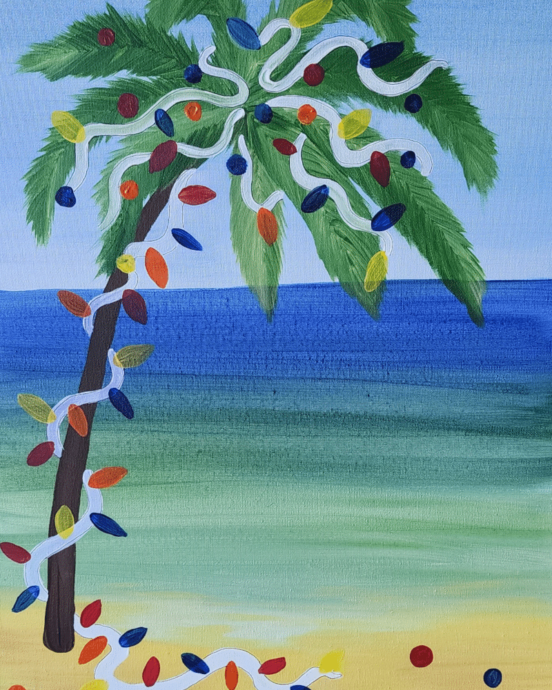 Tropical Christmas Paint and Sip Painting Painting Event with Painting and Vino Sacramento