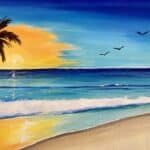 flying at sunset paint and sip