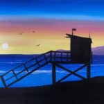 sunset beach tower paint and sip