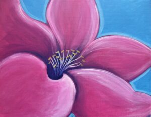 Pink Hibiscus - Paint and Sip - San Diego
