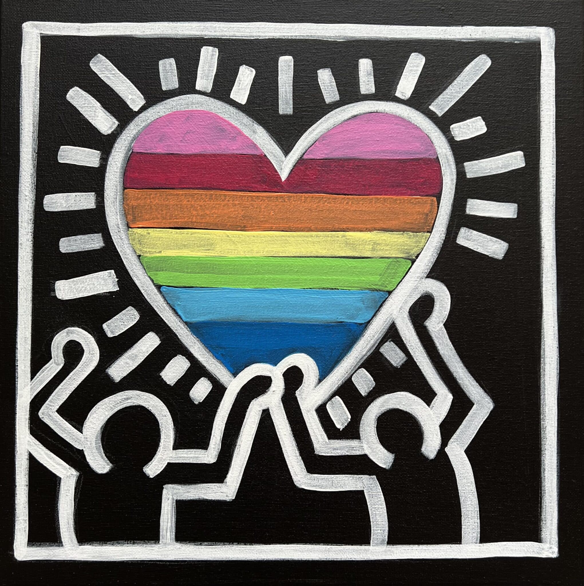 Keith Haring Inspired Art - Pride Paint and Sip