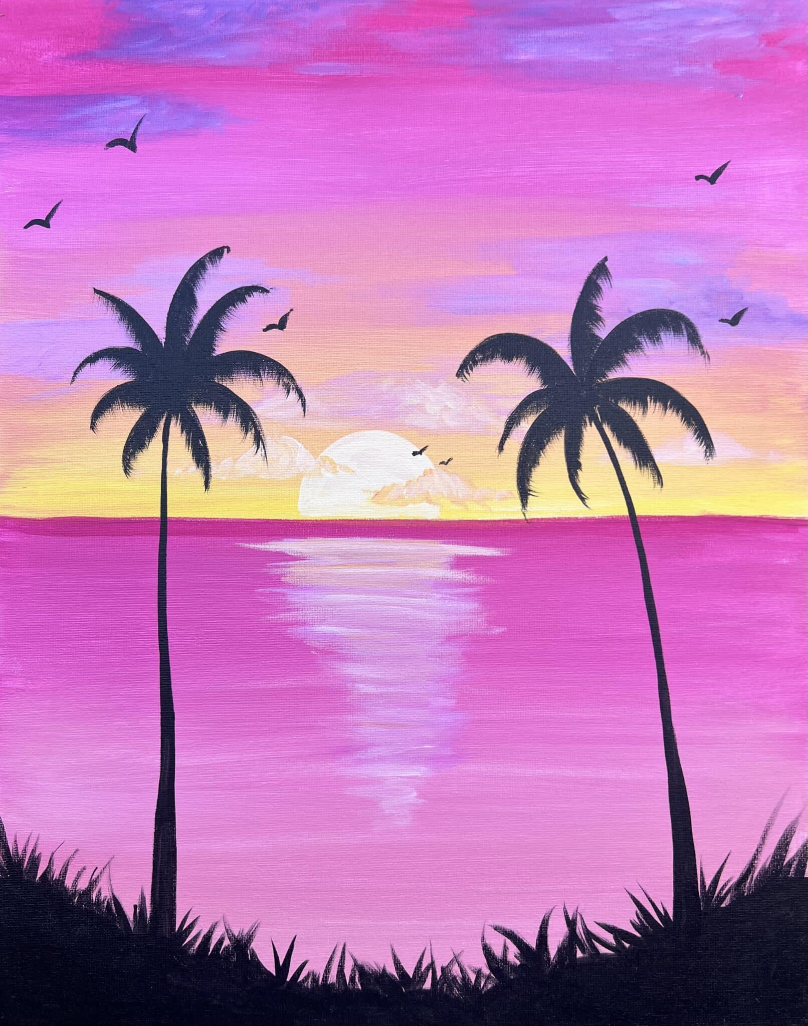 Rose Tinted Sunset  –  Sip and Paint – Solana Beach
