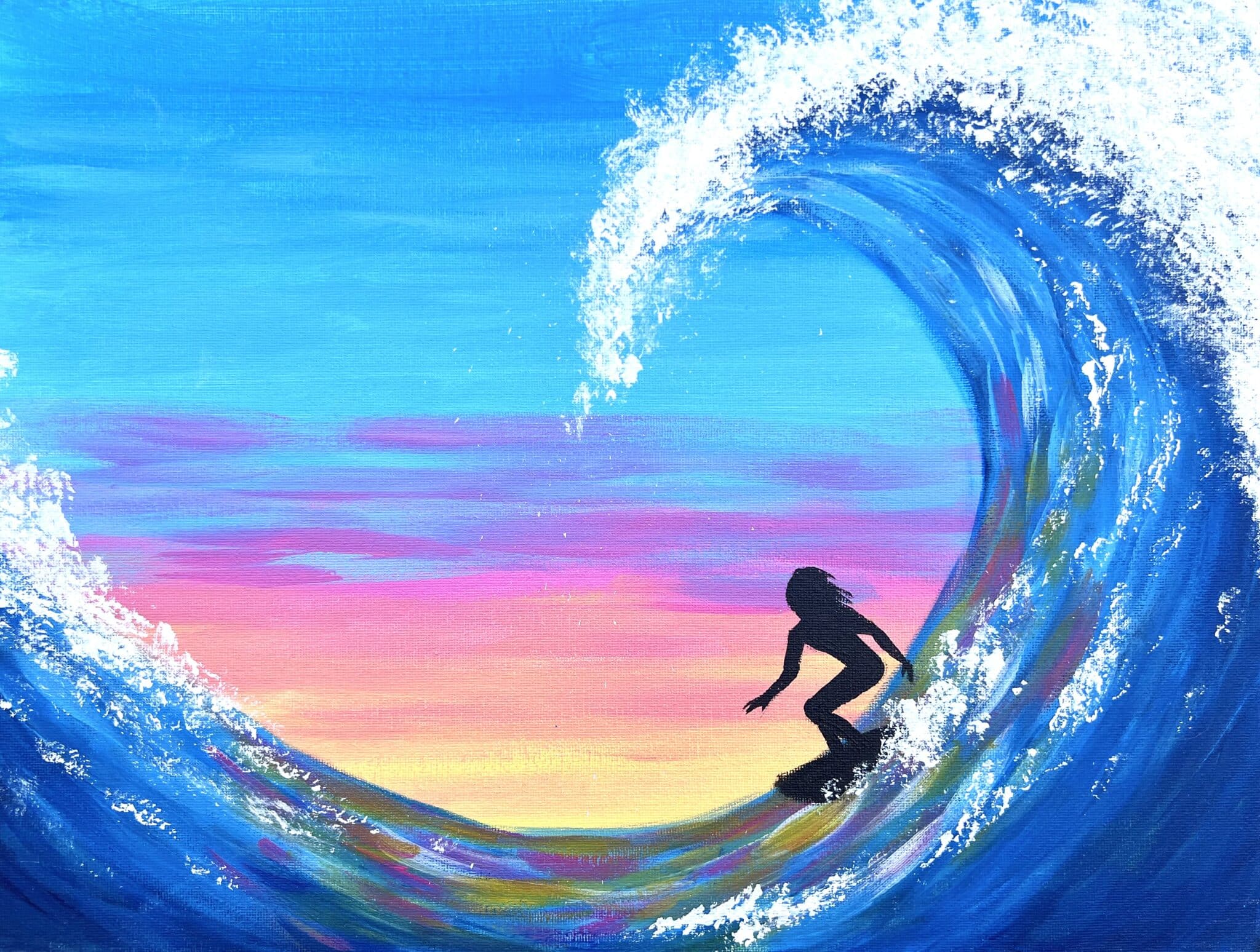 Sunset Surfer- Paint and Sip - Carlsbad