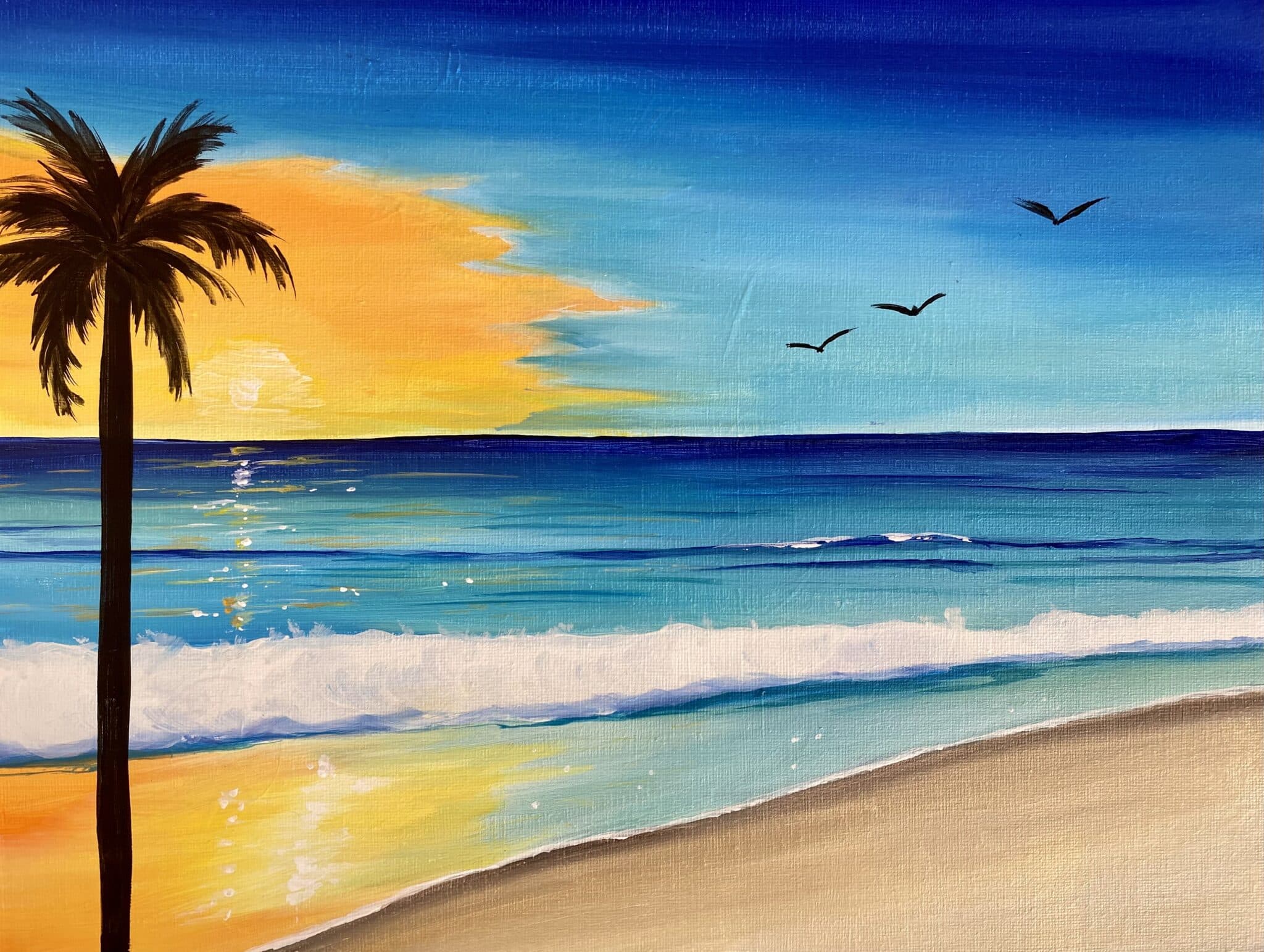 Flying at Sunset Paint and sip night