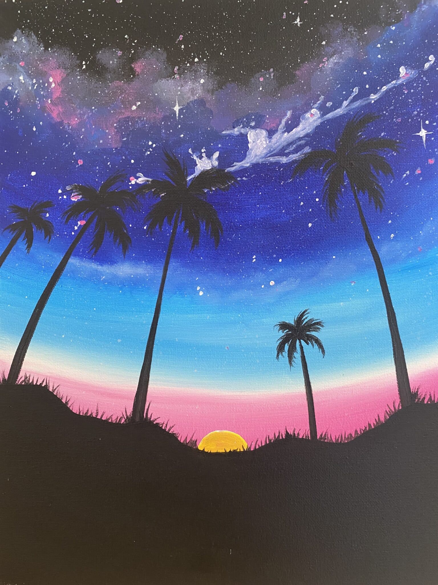 night sky palms paint and sip