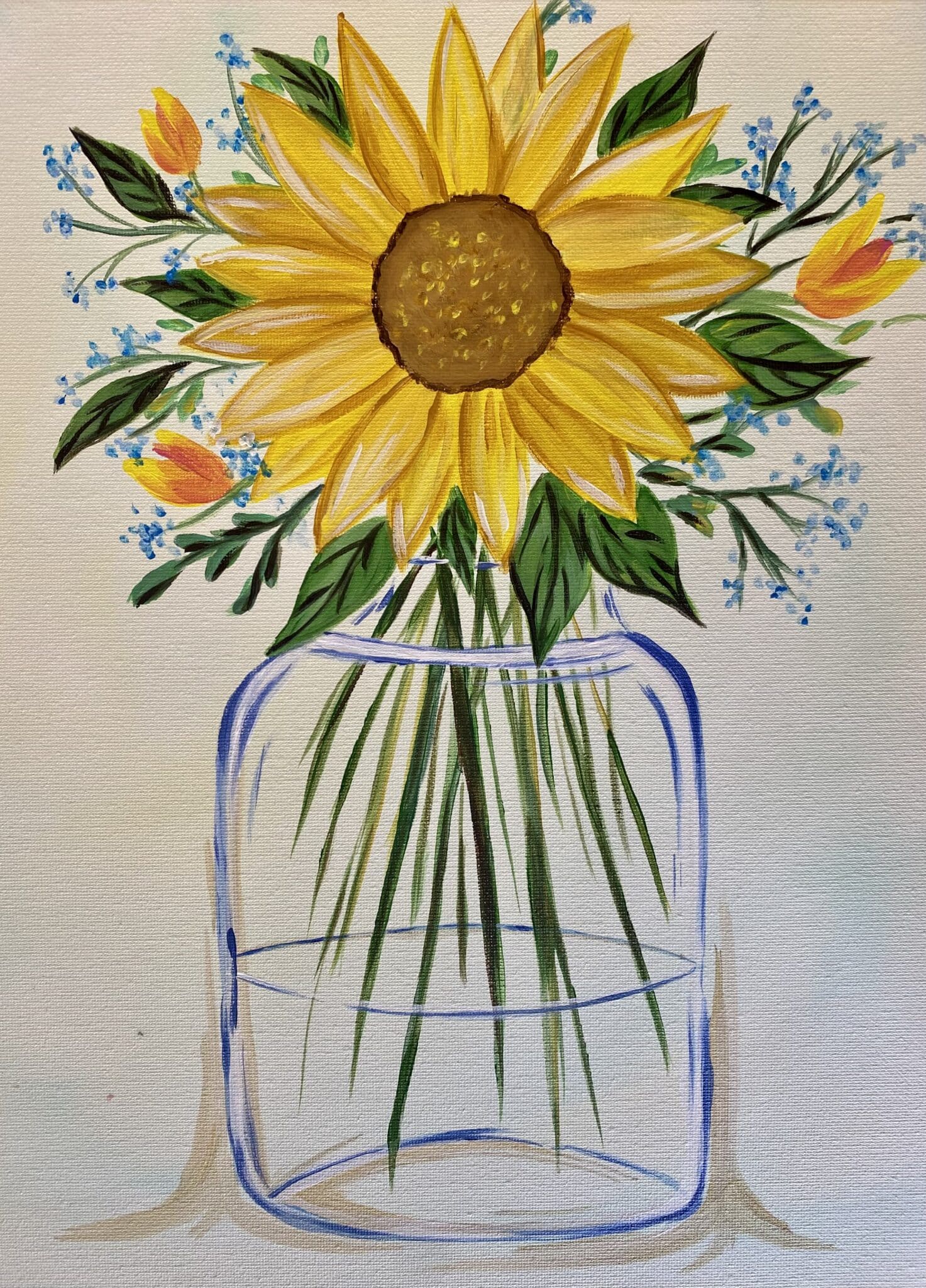Sunflowers Vase Paint and Sip