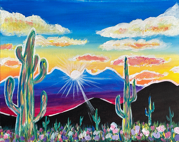 Happy desert- Paint and Sip at 710 Beach Club in Pacific Beach
