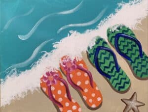 Seaside Flip Flops - Paint and Sip - Carlsbad