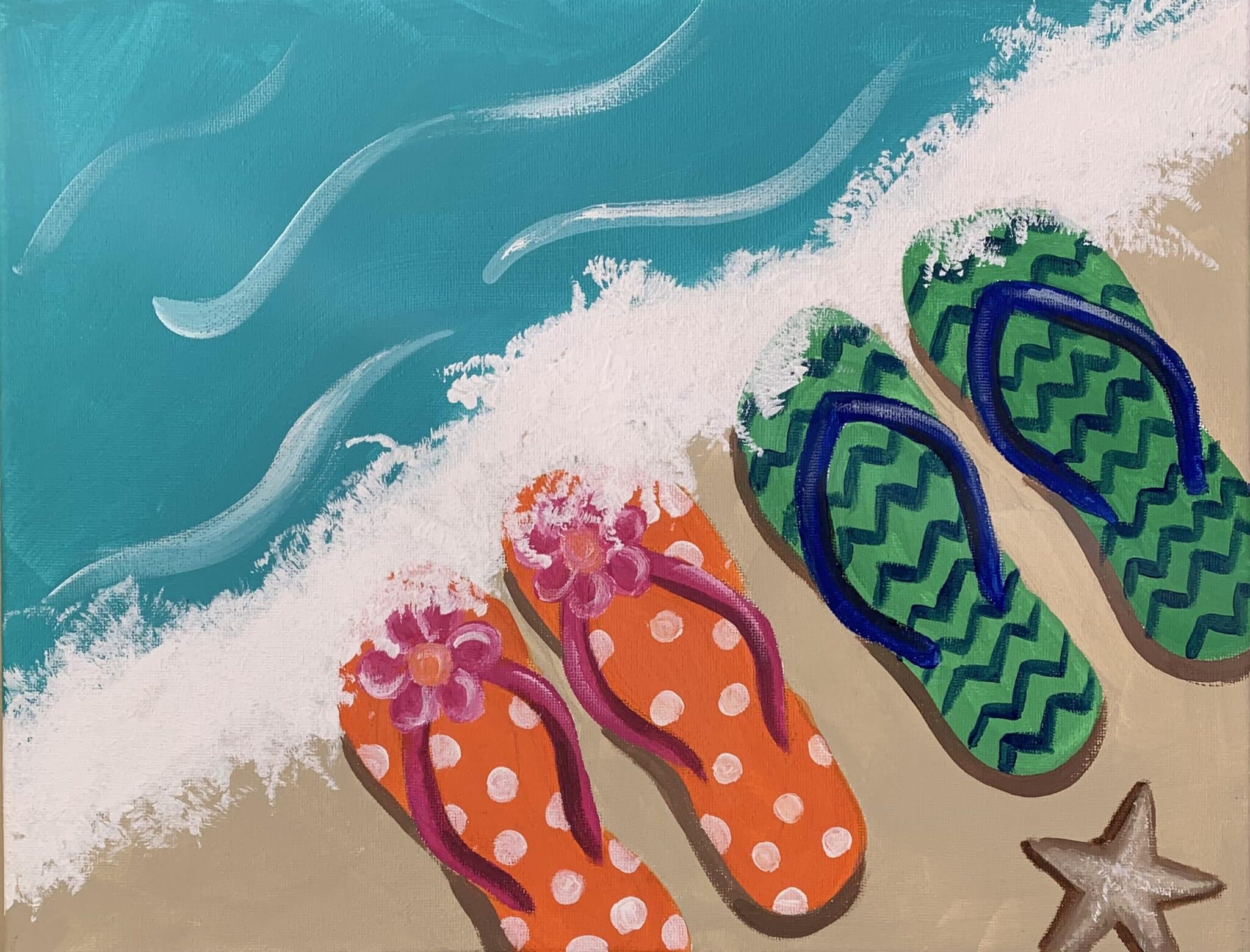 Seaside Flip Flops – Paint and Sip – Carlsbad
