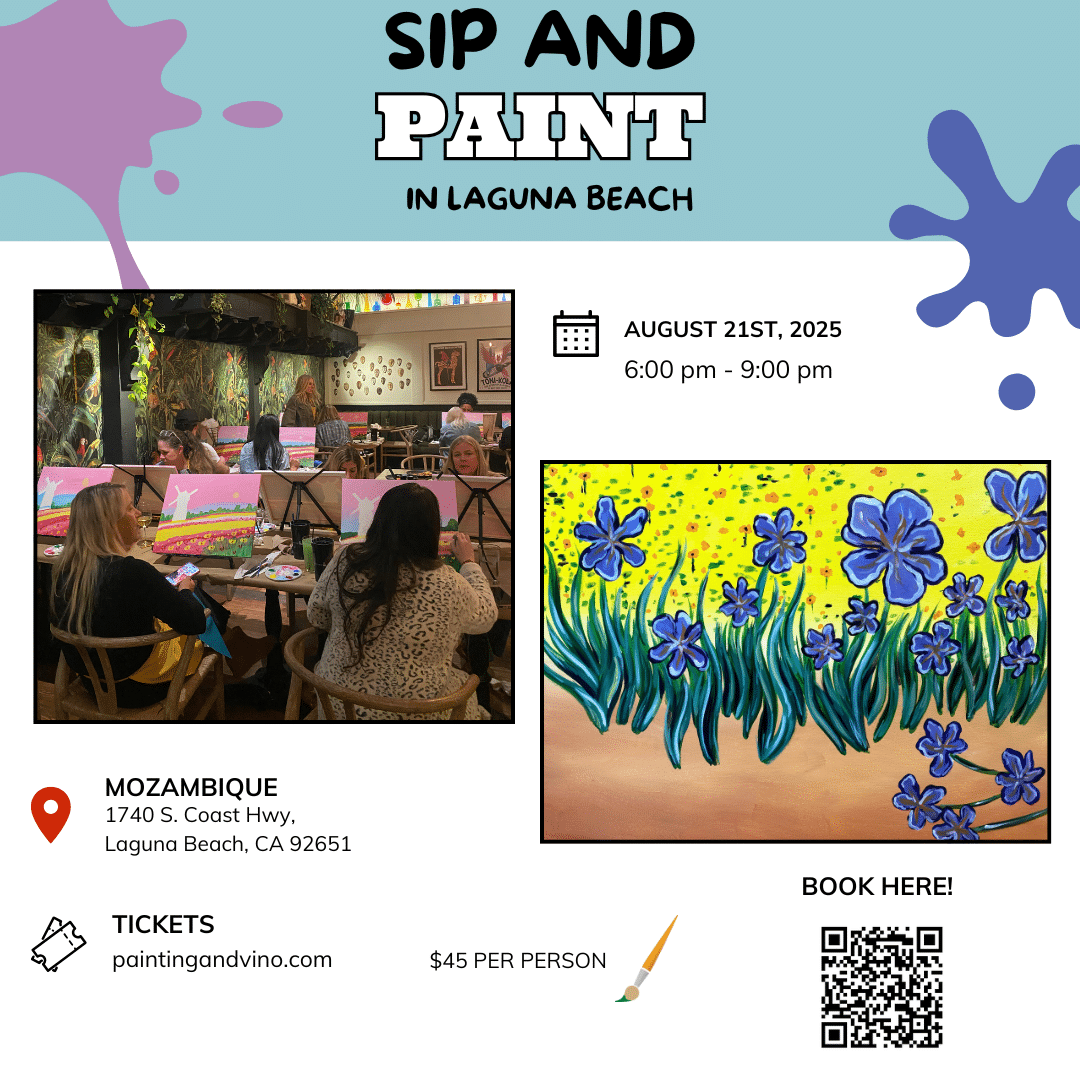 Van Gogh Irises Paint and Sip Laguna Beach