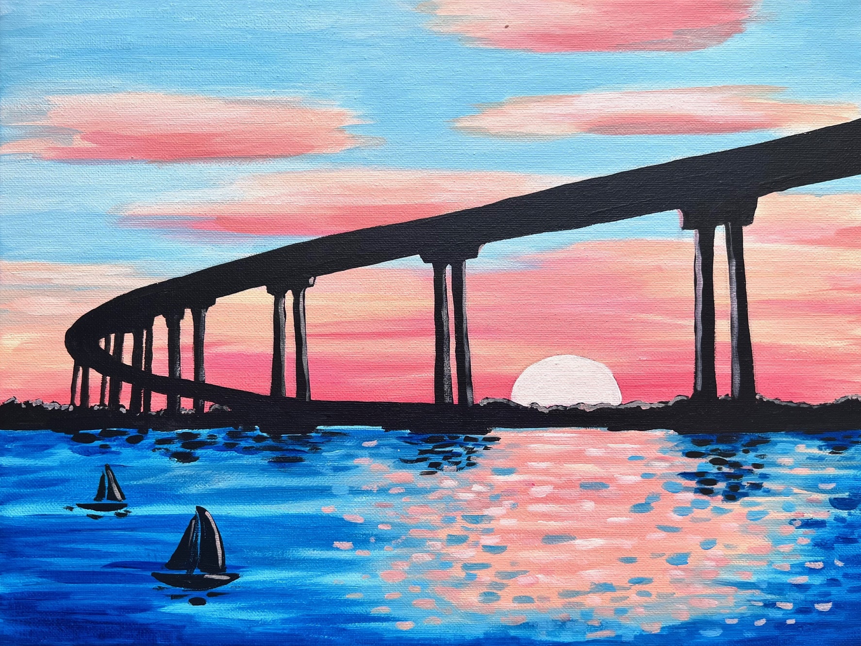 Coronado Bridge at Sunset – Paint and Sip – San Diego