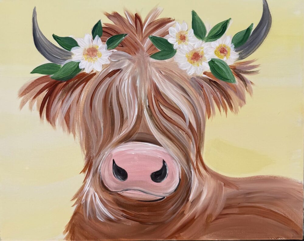 Fun Daisy Mae Paint and Sip at Screwbean Brewing – Traced Canvas!