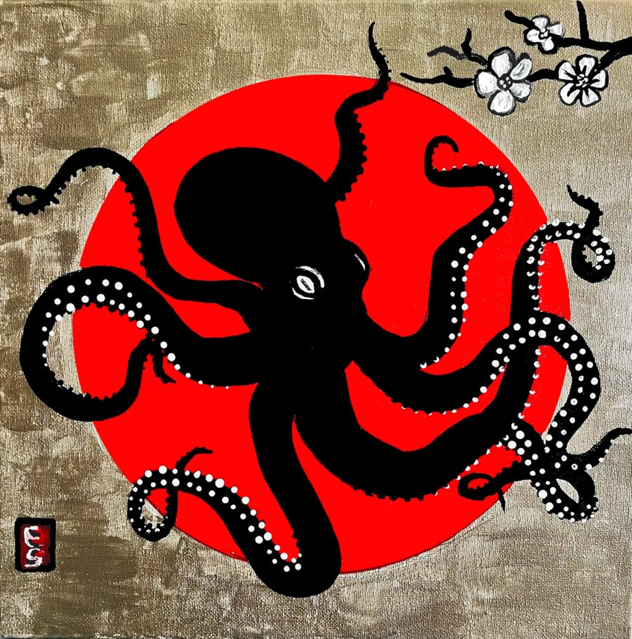 Octo on Gold Paint Night and Sushi with Erin