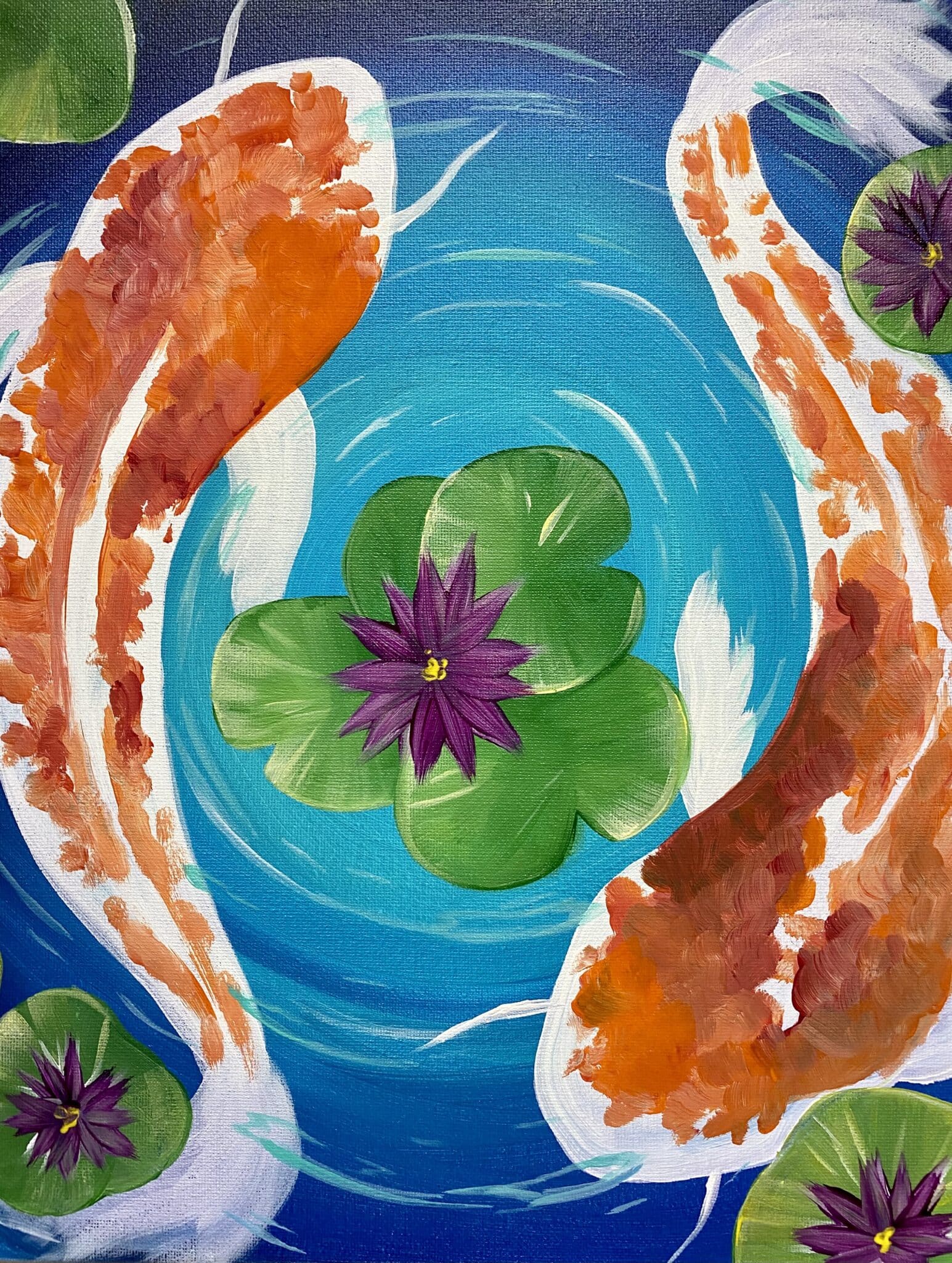 koi fish paint and sip