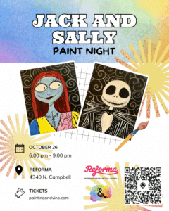 Jack and Sally Paint Night – Traced Canvas!