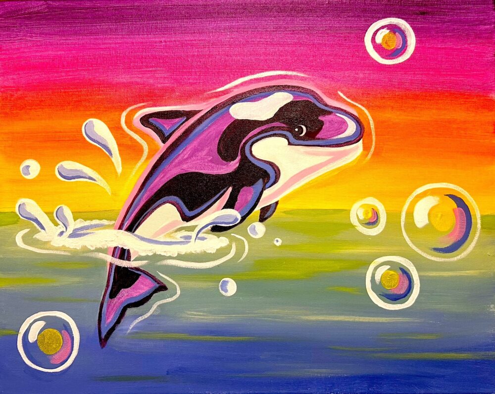 Lisa Frank Paint and Sip at Bawker Bawker