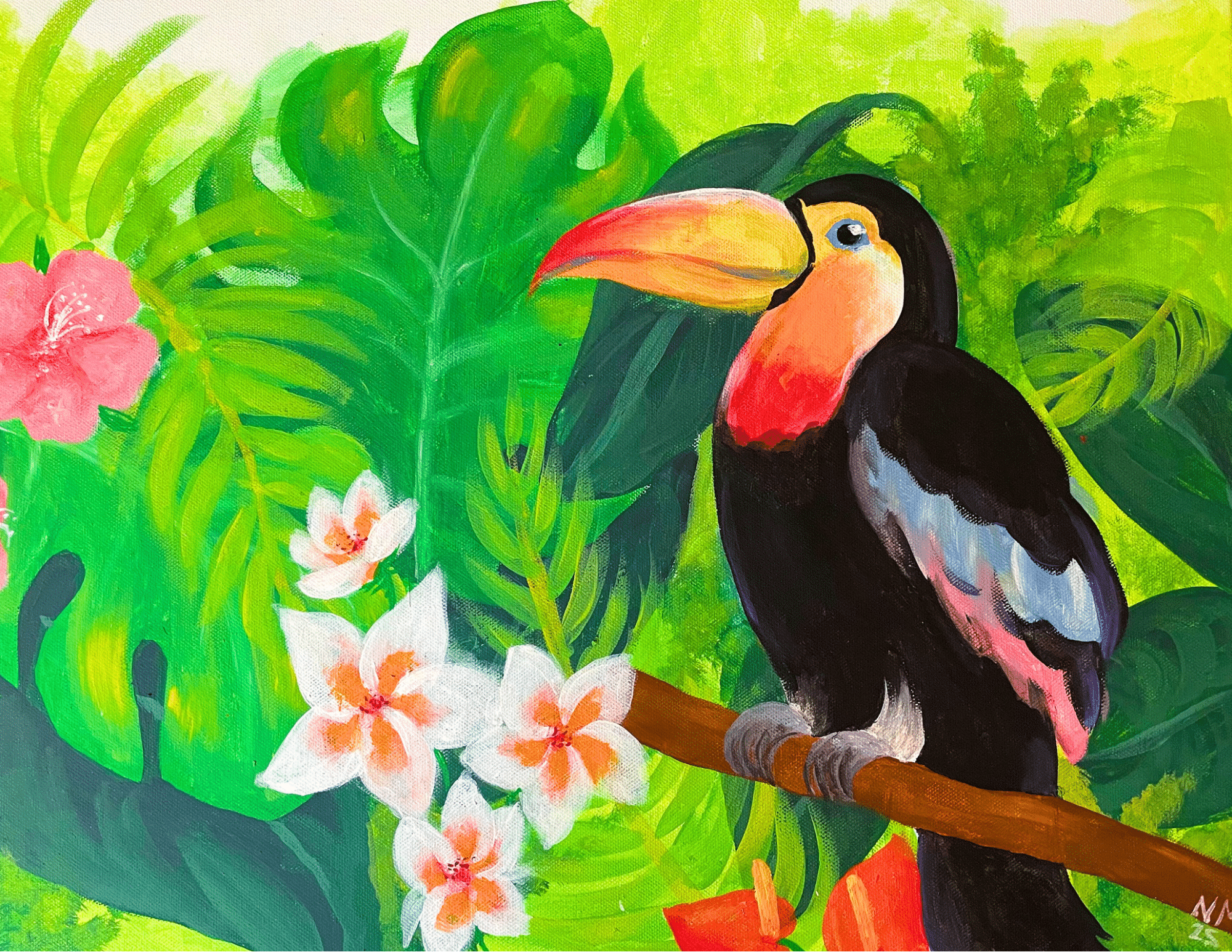 Tropical Toucan – Anniversary Party Paint and Sip