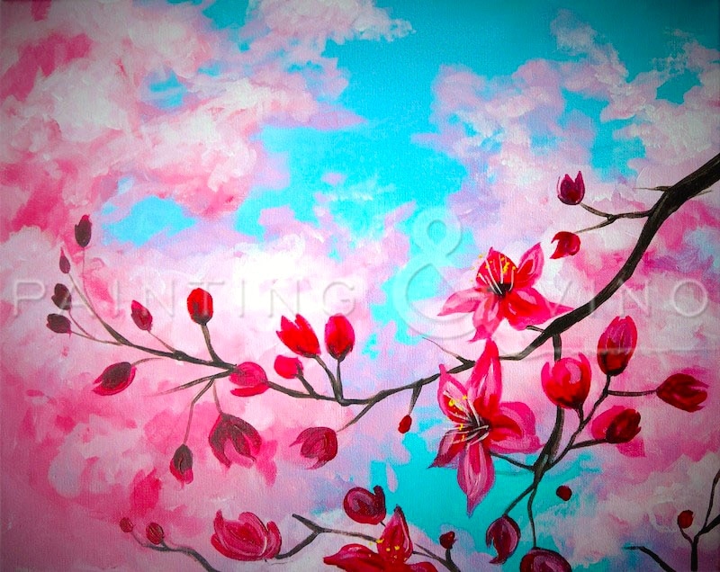 Cherry Blossom Skies- Paint and Sip