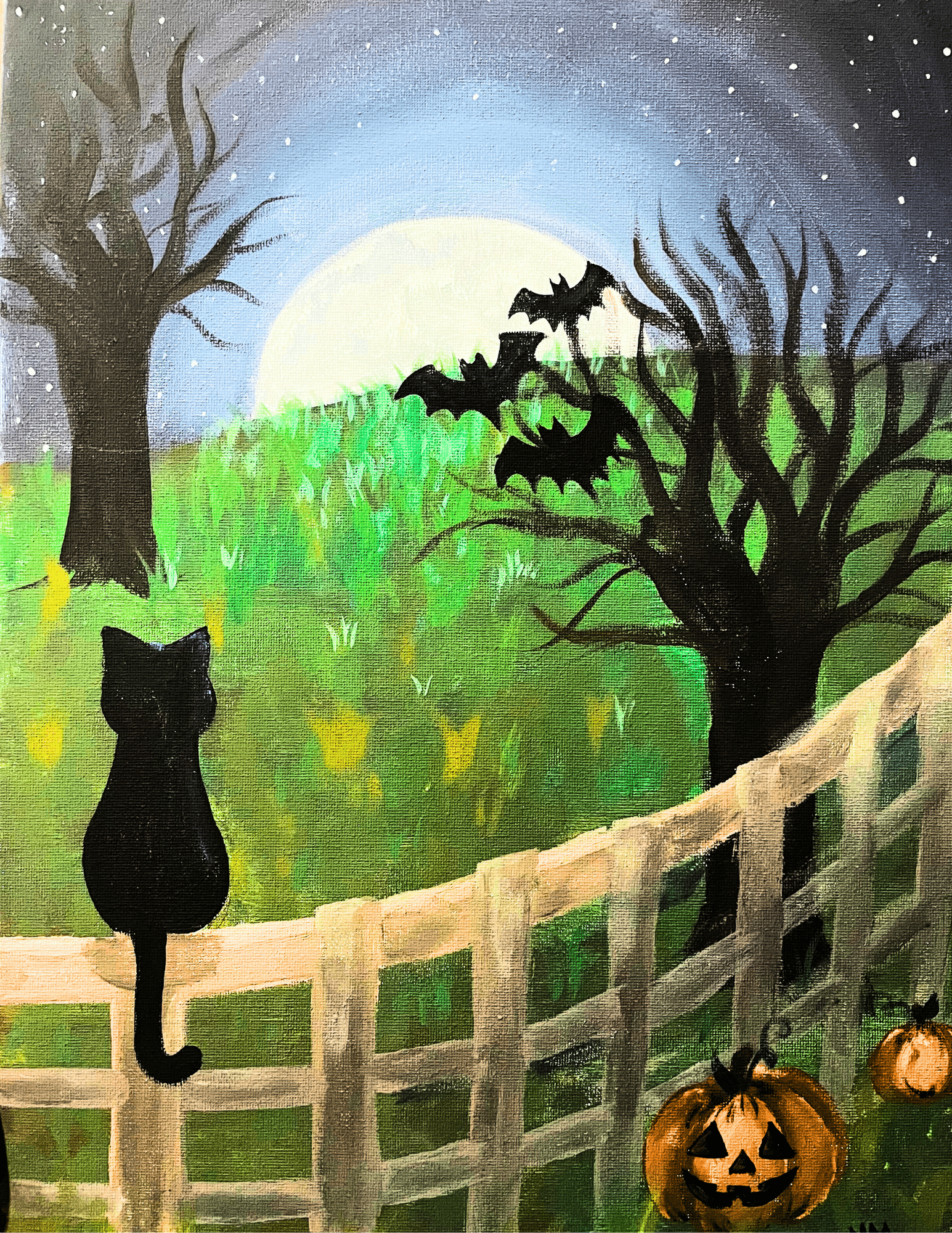 Moonlit Kitty Paint and Sip