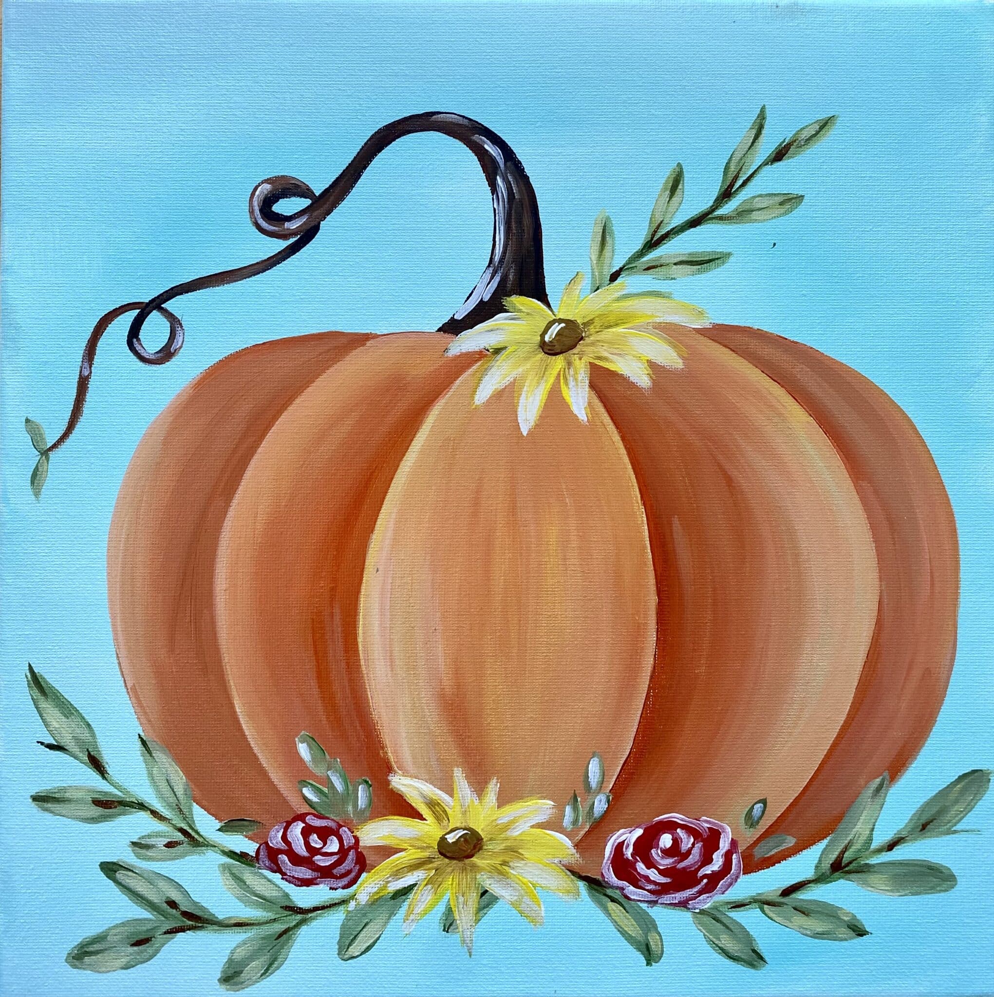Pumpkin Florals Paint and Sip