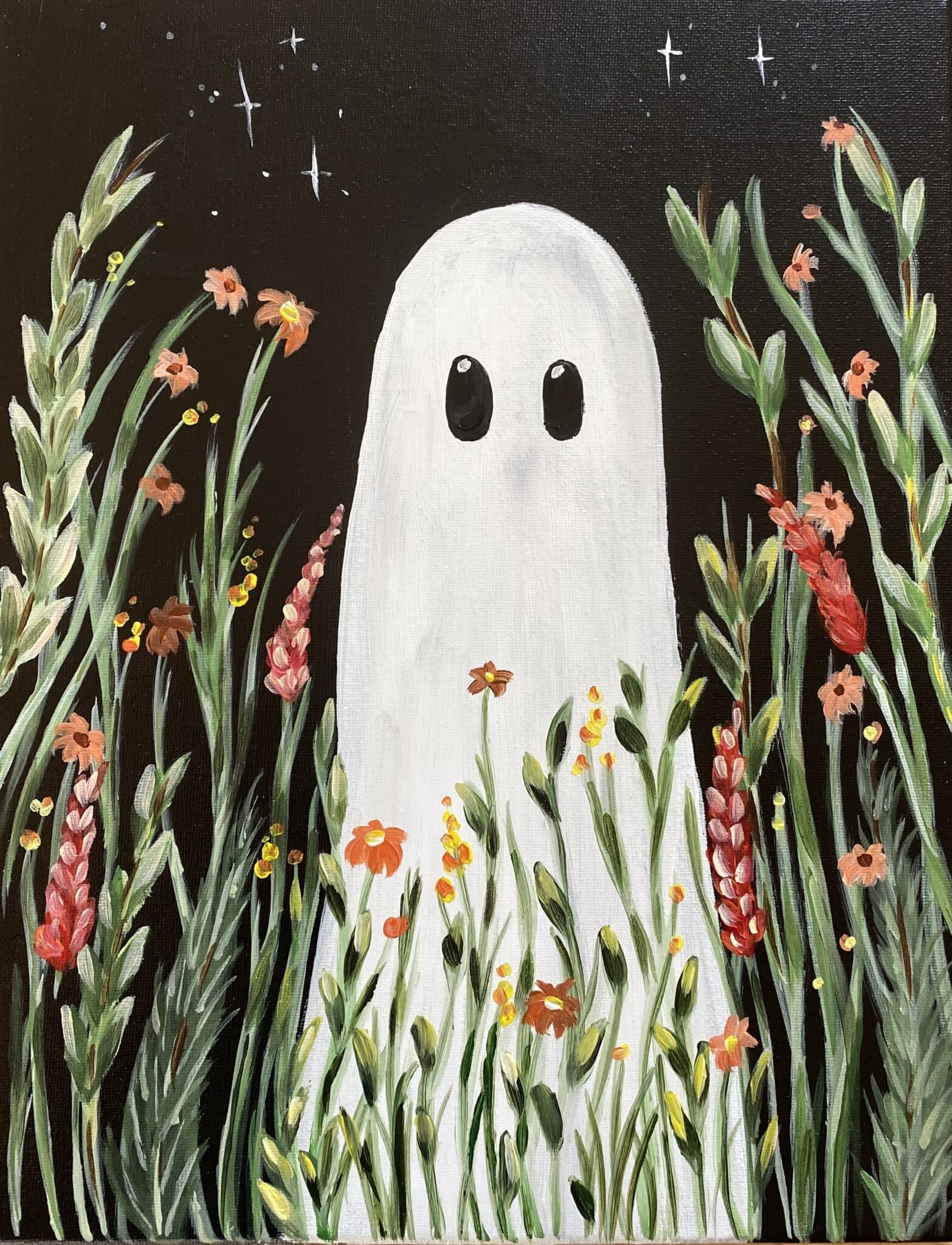 ghostly flowers paint and sip