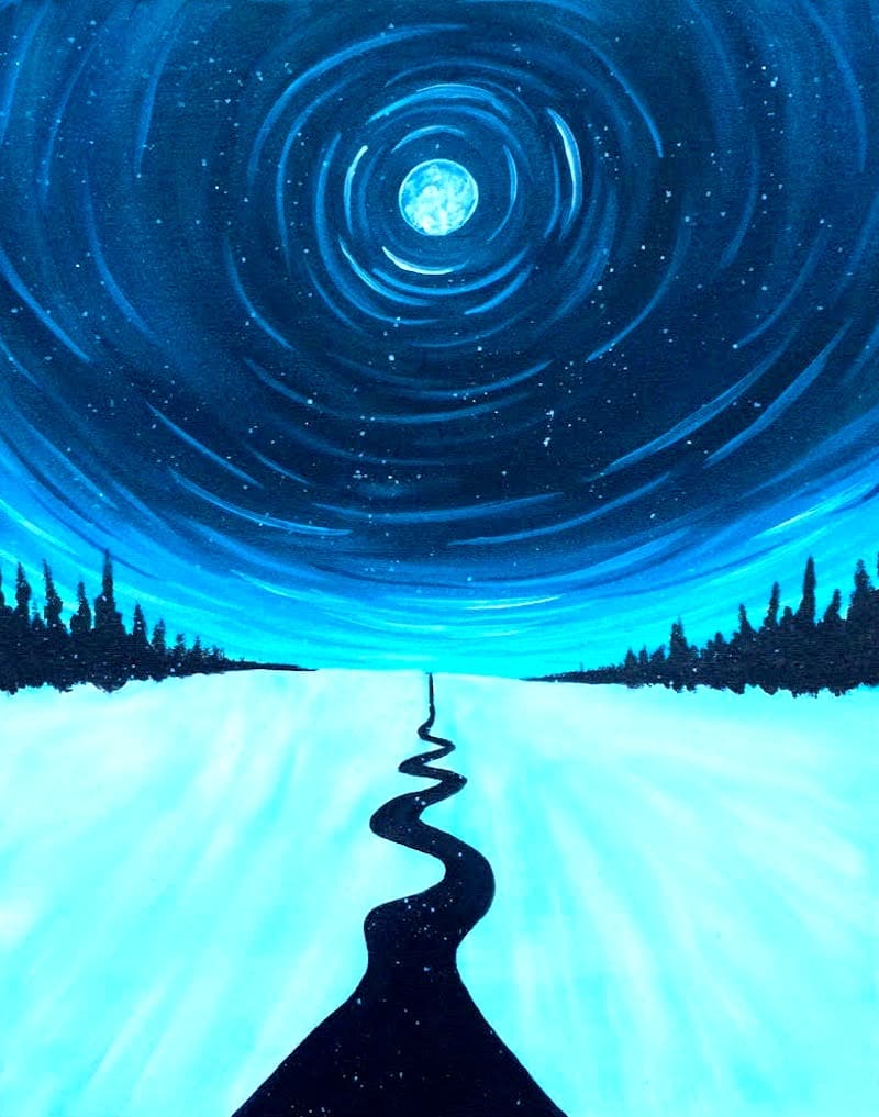 “Arctic Blue” Paint and Sip: Out of the Barrel Campbell
