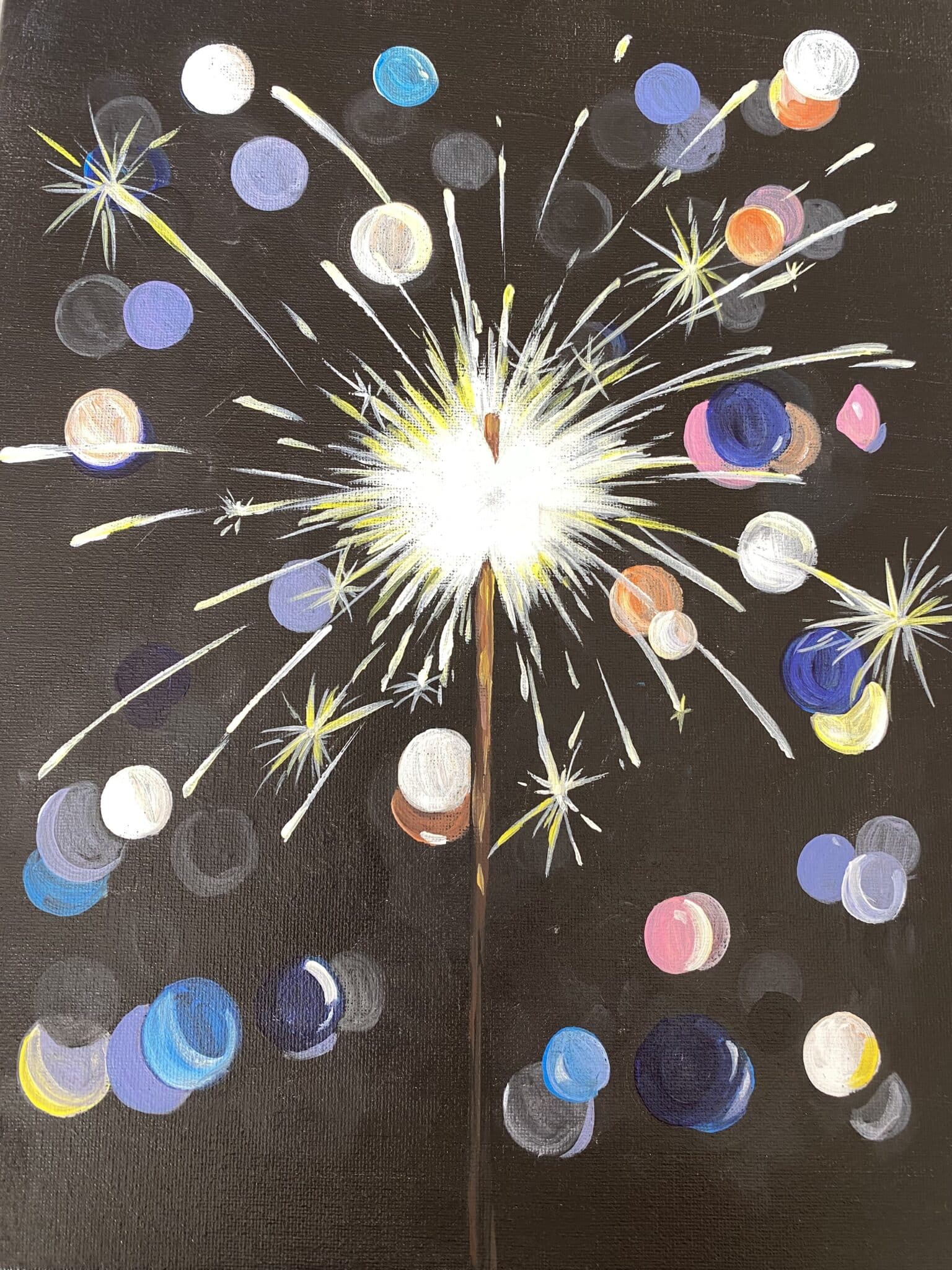 a sparkling new years paint and sip