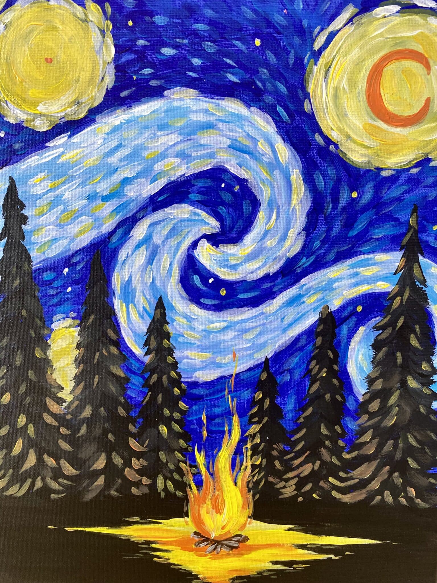 starry campfire paint and sip